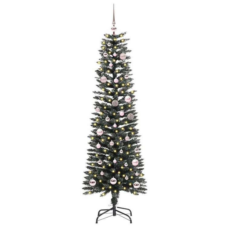 VidaXL künstlicher Weihnachtsbaum mit 150 LEDs grün, 150 cm PVC und Kunststoff und Stahl