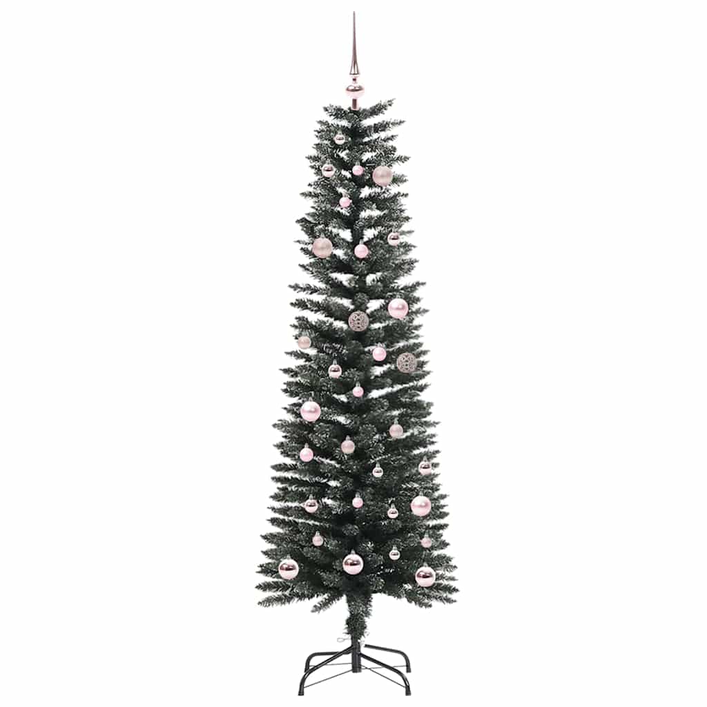 VidaXL künstlicher Weihnachtsbaum mit 150 LEDs grün, 150 cm PVC und Kunststoff und Stahl