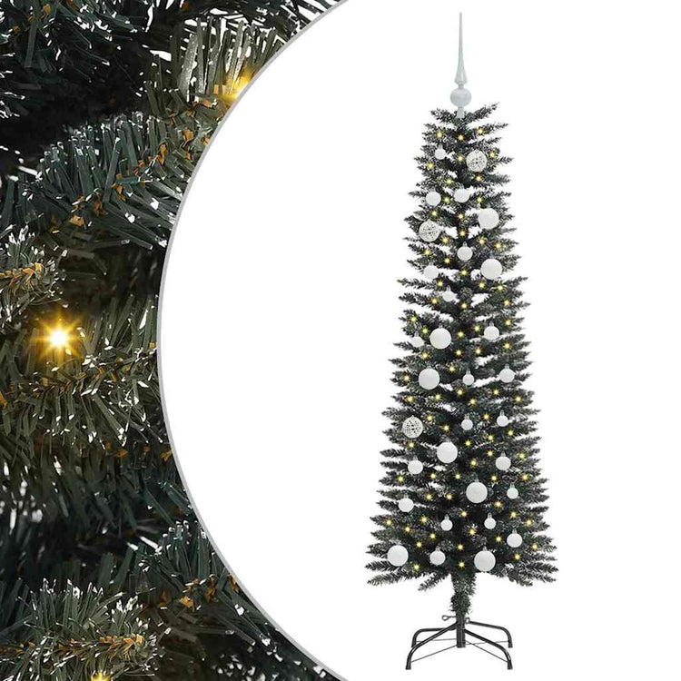 VidaXL künstlicher Weihnachtsbaum mit 150 LEDs grün, 150 cm PVC und Kunststoff und Stahl