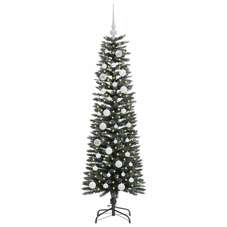 VidaXL künstlicher Weihnachtsbaum mit 150 LEDs grün, 150 cm PVC und Kunststoff und Stahl