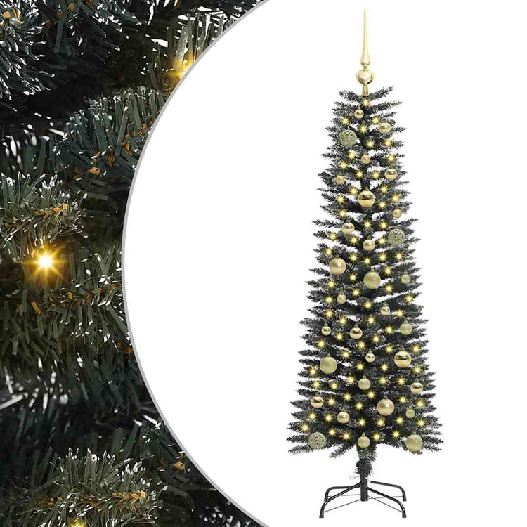 VidaXL künstlicher Weihnachtsbaum mit 150 LEDs grün, 150 cm PVC und Kunststoff und Stahl