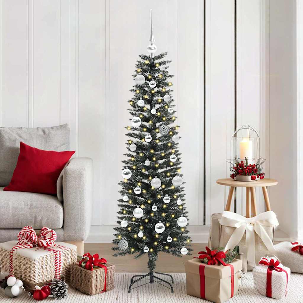 VidaXL künstlicher Weihnachtsbaum mit 150 LEDs grün, 150 cm PVC und Kunststoff und Stahl