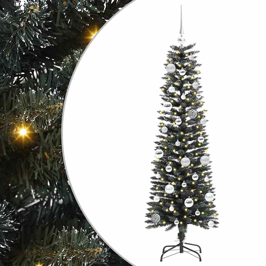 VidaXL künstlicher Weihnachtsbaum mit 150 LEDs grün, 150 cm PVC und Kunststoff und Stahl