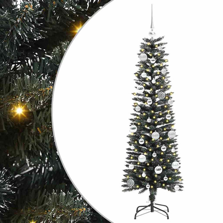 VidaXL künstlicher Weihnachtsbaum mit 150 LEDs grün, 150 cm PVC und Kunststoff und Stahl