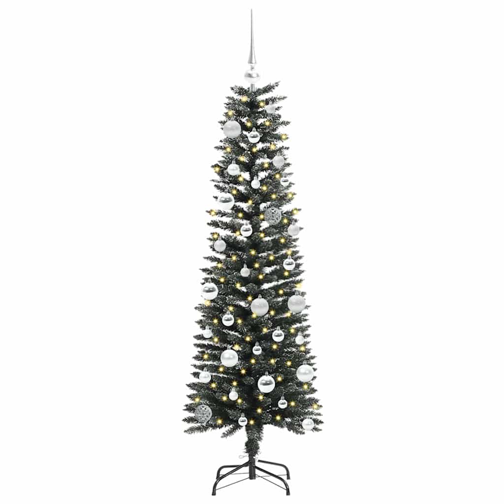 VidaXL künstlicher Weihnachtsbaum mit 150 LEDs grün, 150 cm PVC und Kunststoff und Stahl