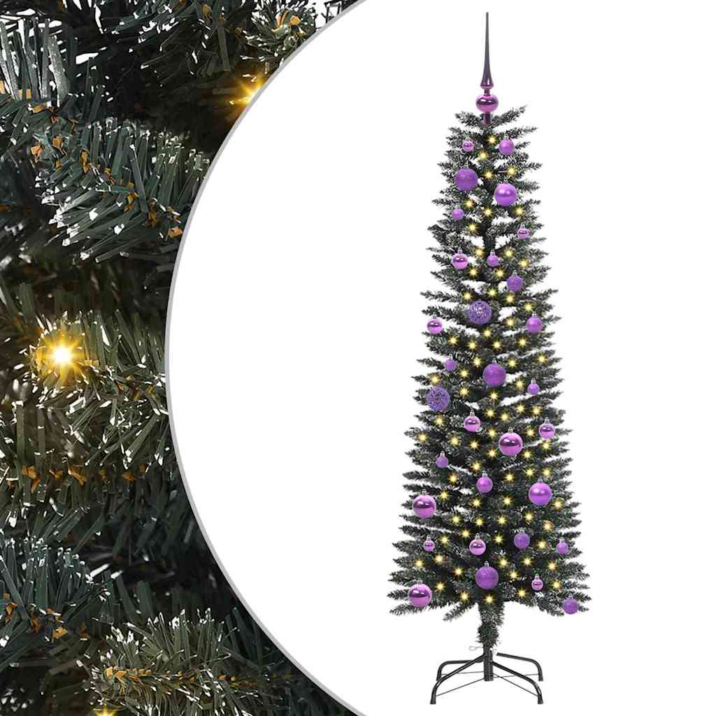 VidaXL künstlicher Weihnachtsbaum mit 150 LEDs grün, 150 cm PVC und Kunststoff und Stahl