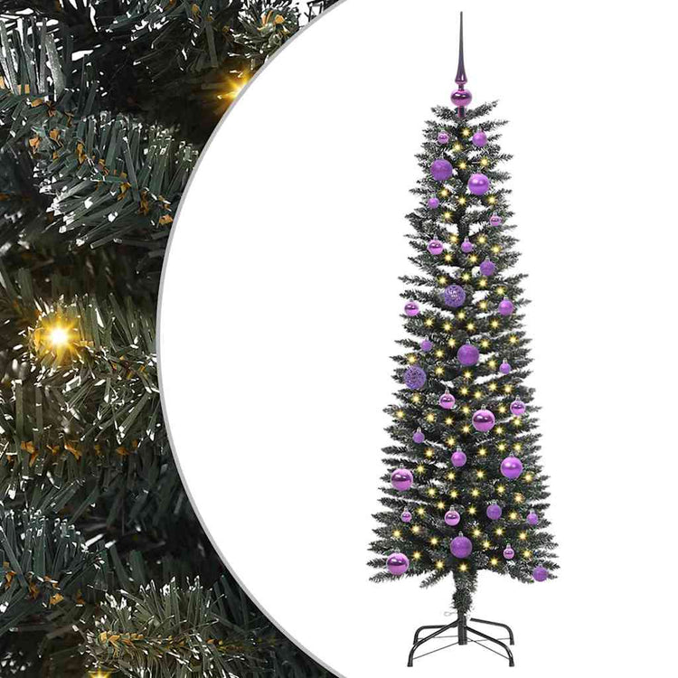 VidaXL künstlicher Weihnachtsbaum mit 150 LEDs grün, 150 cm PVC und Kunststoff und Stahl