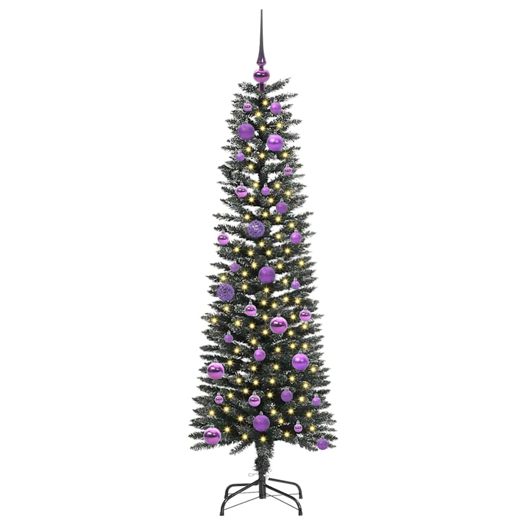 VidaXL künstlicher Weihnachtsbaum mit 150 LEDs grün, 150 cm PVC und Kunststoff und Stahl