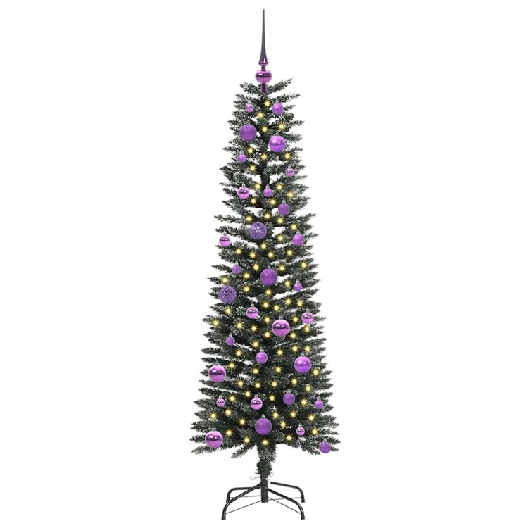 VidaXL künstlicher Weihnachtsbaum mit 150 LEDs grün, 150 cm PVC und Kunststoff und Stahl