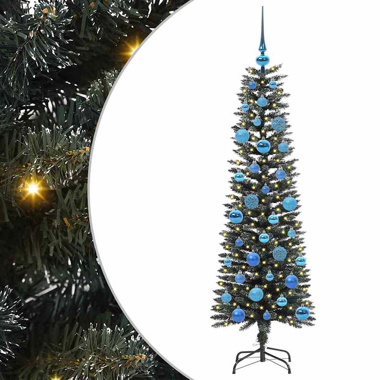 VidaXL künstlicher Weihnachtsbaum mit 150 LEDs grün, 150 cm PVC und Kunststoff und Stahl