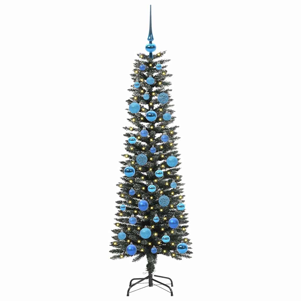 VidaXL künstlicher Weihnachtsbaum mit 150 LEDs grün, 150 cm PVC und Kunststoff und Stahl