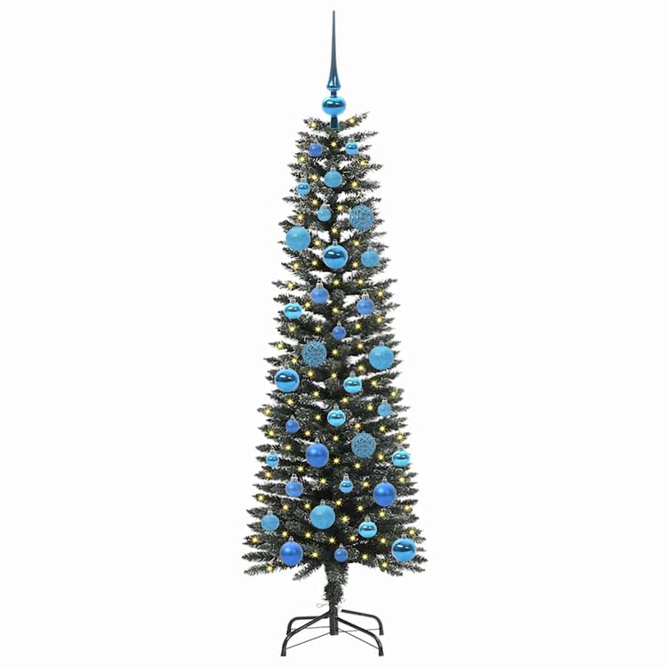 VidaXL künstlicher Weihnachtsbaum mit 150 LEDs grün, 150 cm PVC und Kunststoff und Stahl