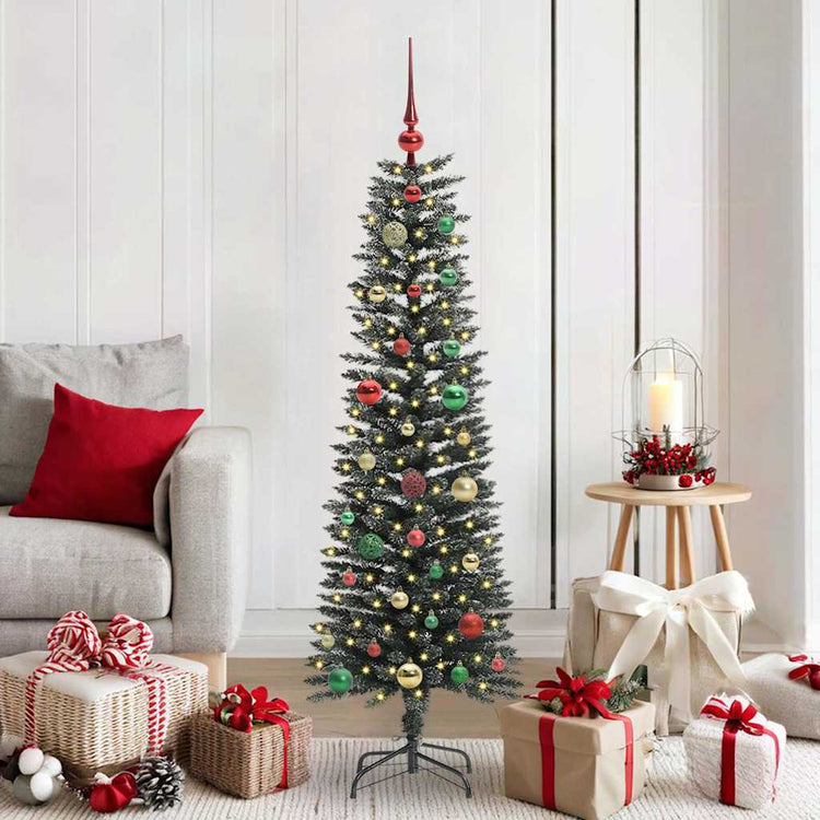 VidaXL künstlicher Weihnachtsbaum mit 150 LEDs grün, 150 cm PVC und Kunststoff und Stahl