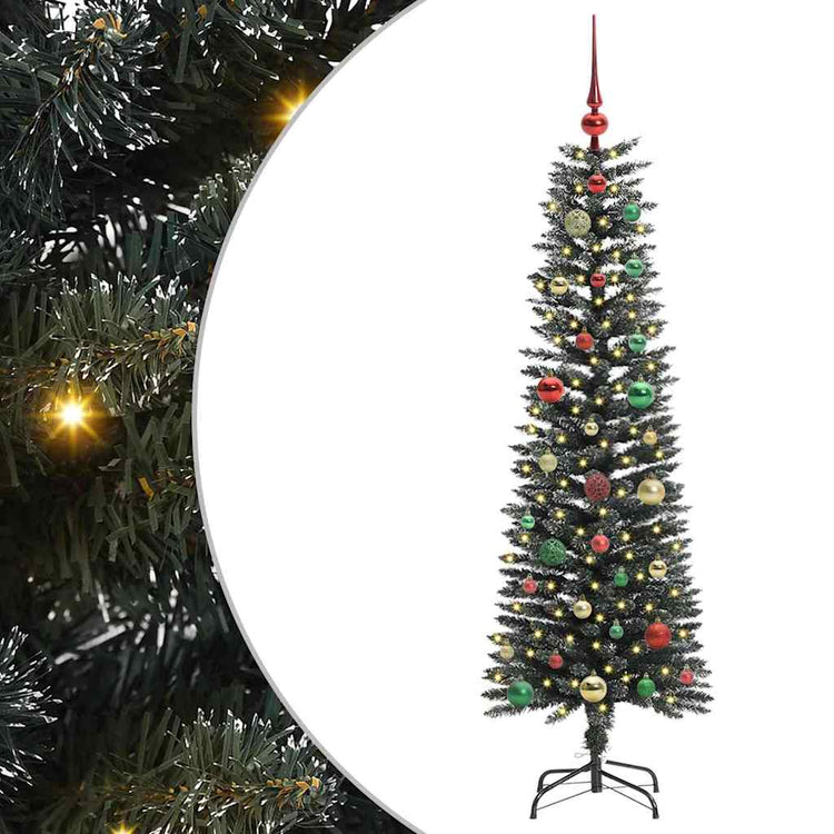 VidaXL künstlicher Weihnachtsbaum mit 150 LEDs grün, 150 cm PVC und Kunststoff und Stahl