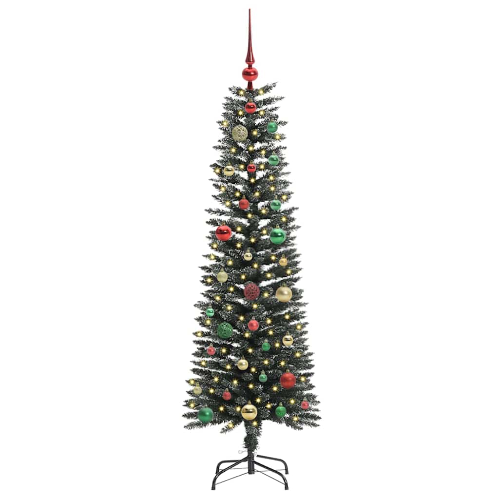 VidaXL künstlicher Weihnachtsbaum mit 150 LEDs grün, 150 cm PVC und Kunststoff und Stahl