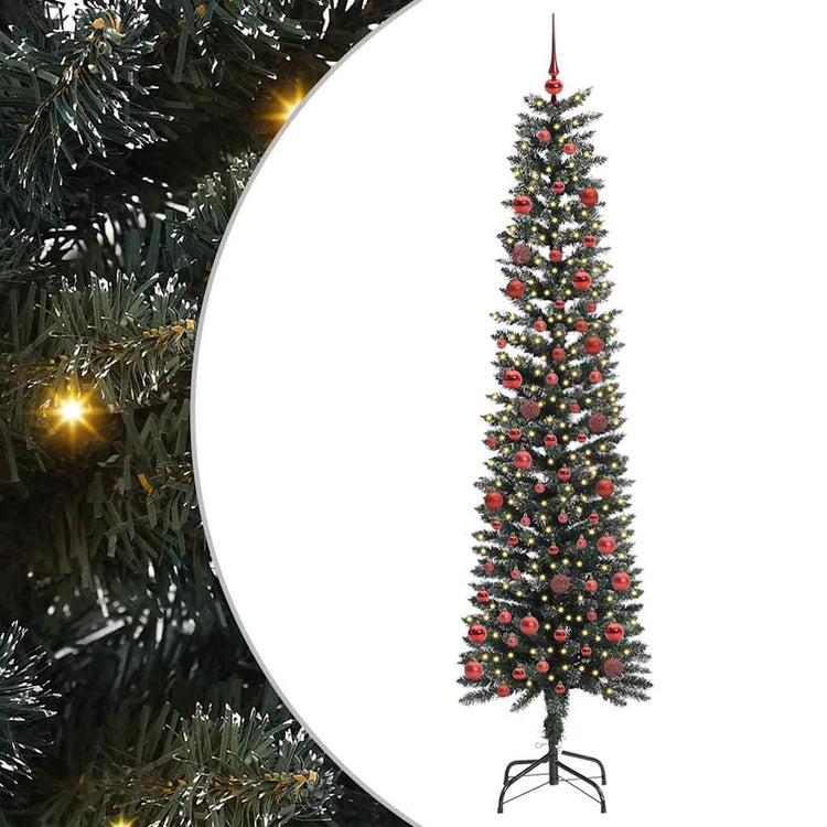 VidaXL künstlicher Weihnachtsbaum mit 300 LEDs grün, 210 cm PVC und Kunststoff und Stahl