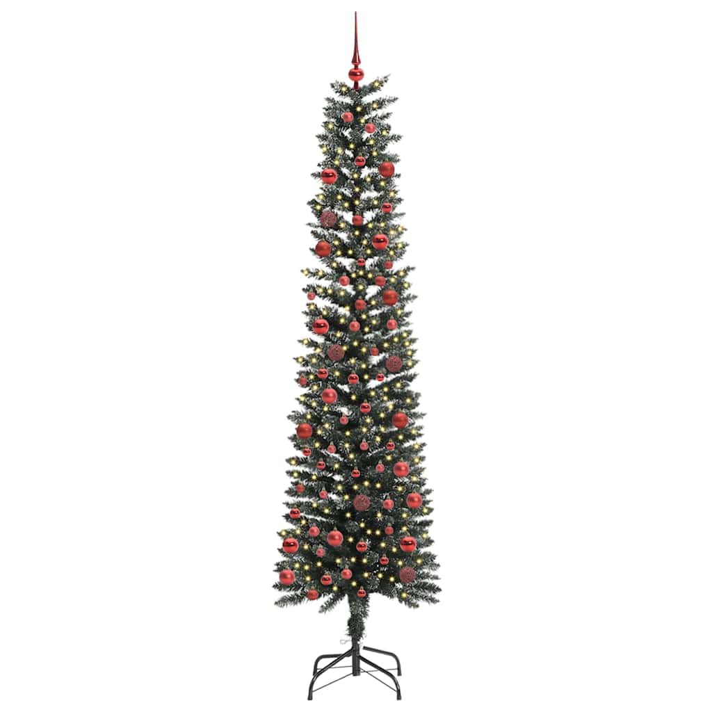 VidaXL künstlicher Weihnachtsbaum mit 300 LEDs grün, 210 cm PVC und Kunststoff und Stahl