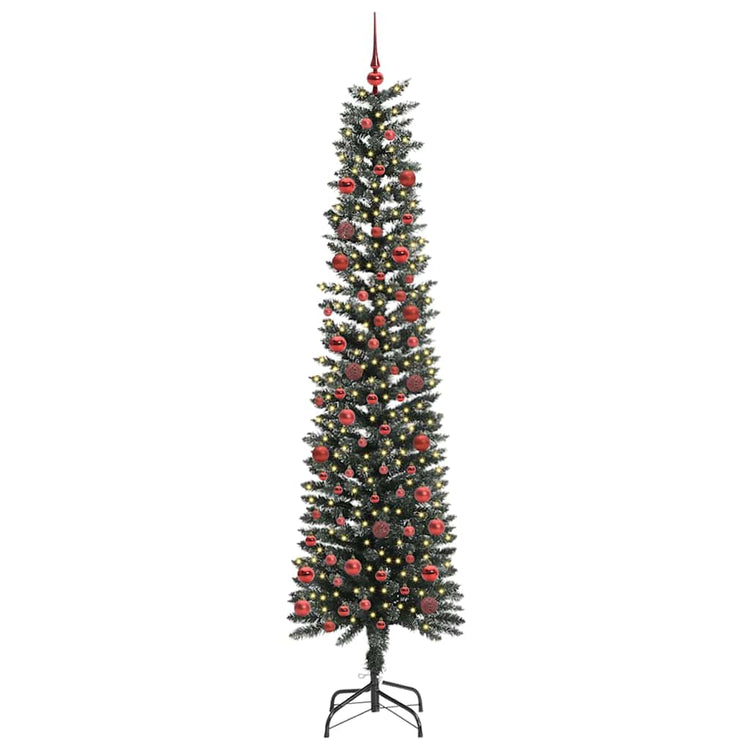 VidaXL künstlicher Weihnachtsbaum mit 300 LEDs grün, 210 cm PVC und Kunststoff und Stahl