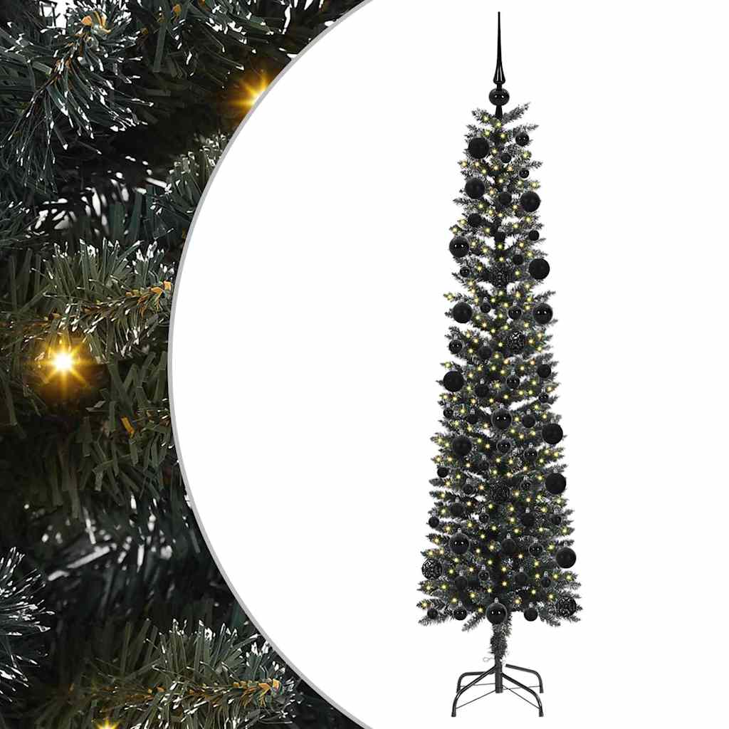 VidaXL künstlicher Weihnachtsbaum mit 300 LEDs grün, 210 cm PVC und Kunststoff und Stahl