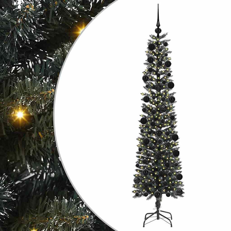 VidaXL künstlicher Weihnachtsbaum mit 300 LEDs grün, 210 cm PVC und Kunststoff und Stahl