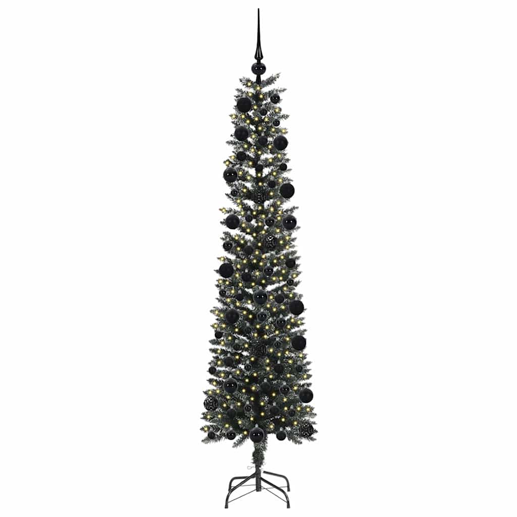 VidaXL künstlicher Weihnachtsbaum mit 300 LEDs grün, 210 cm PVC und Kunststoff und Stahl