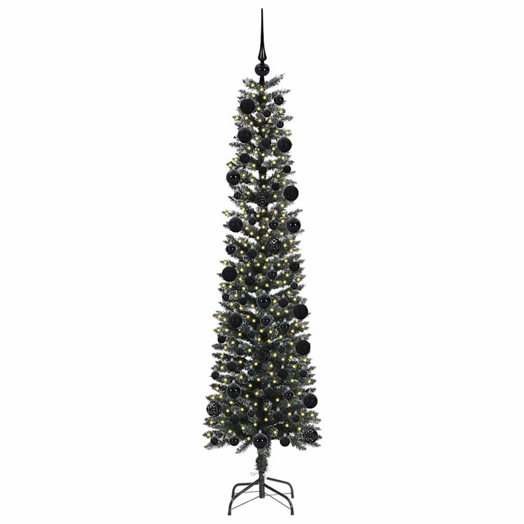 VidaXL künstlicher Weihnachtsbaum mit 300 LEDs grün, 210 cm PVC und Kunststoff und Stahl