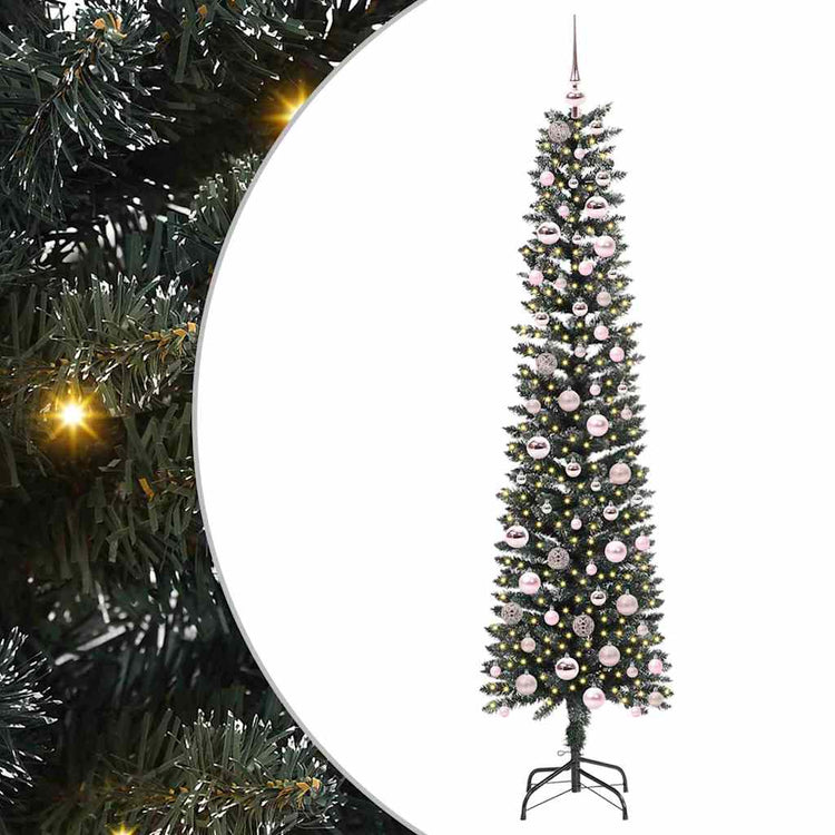 VidaXL künstlicher Weihnachtsbaum mit 300 LEDs grün, 210 cm PVC und Kunststoff und Stahl