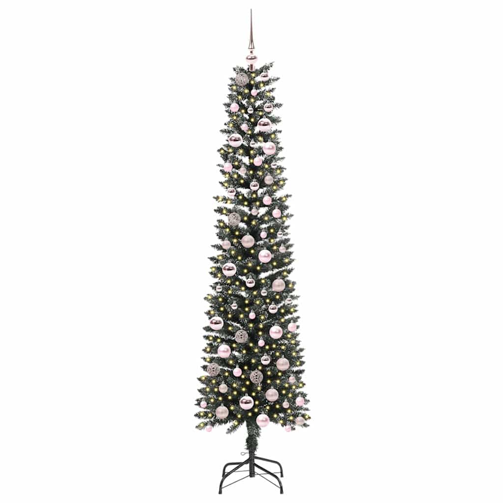 VidaXL künstlicher Weihnachtsbaum mit 300 LEDs grün, 210 cm PVC und Kunststoff und Stahl