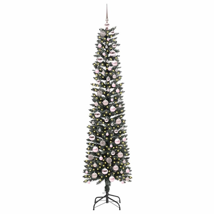 VidaXL künstlicher Weihnachtsbaum mit 300 LEDs grün, 210 cm PVC und Kunststoff und Stahl