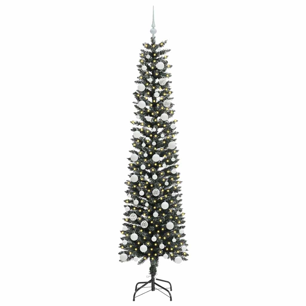 VidaXL künstlicher Weihnachtsbaum mit 300 LEDs grün, 210 cm PVC und Kunststoff und Stahl