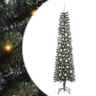 VidaXL künstlicher Weihnachtsbaum mit 300 LEDs grün, 210 cm PVC und Kunststoff und Stahl