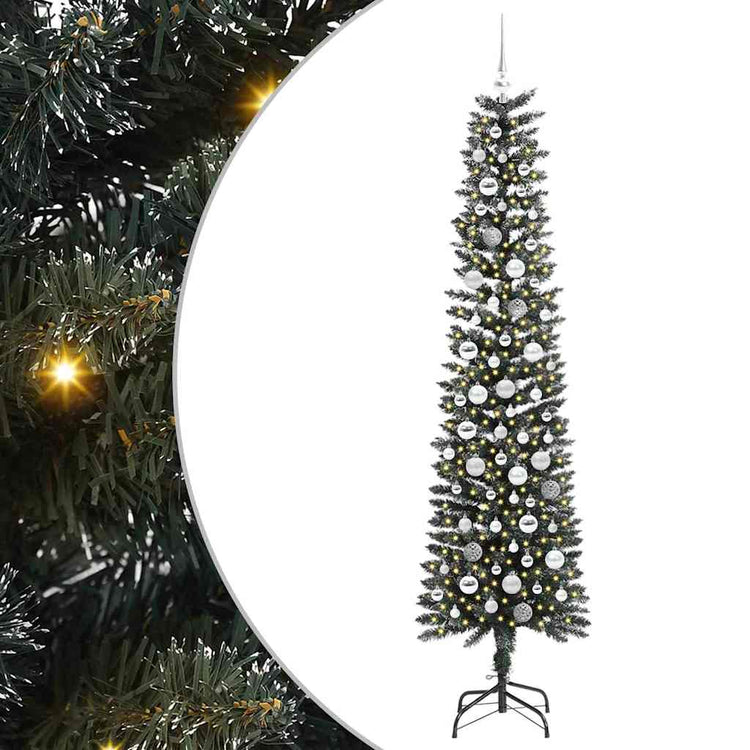 VidaXL künstlicher Weihnachtsbaum mit 300 LEDs grün, 210 cm PVC und Kunststoff und Stahl