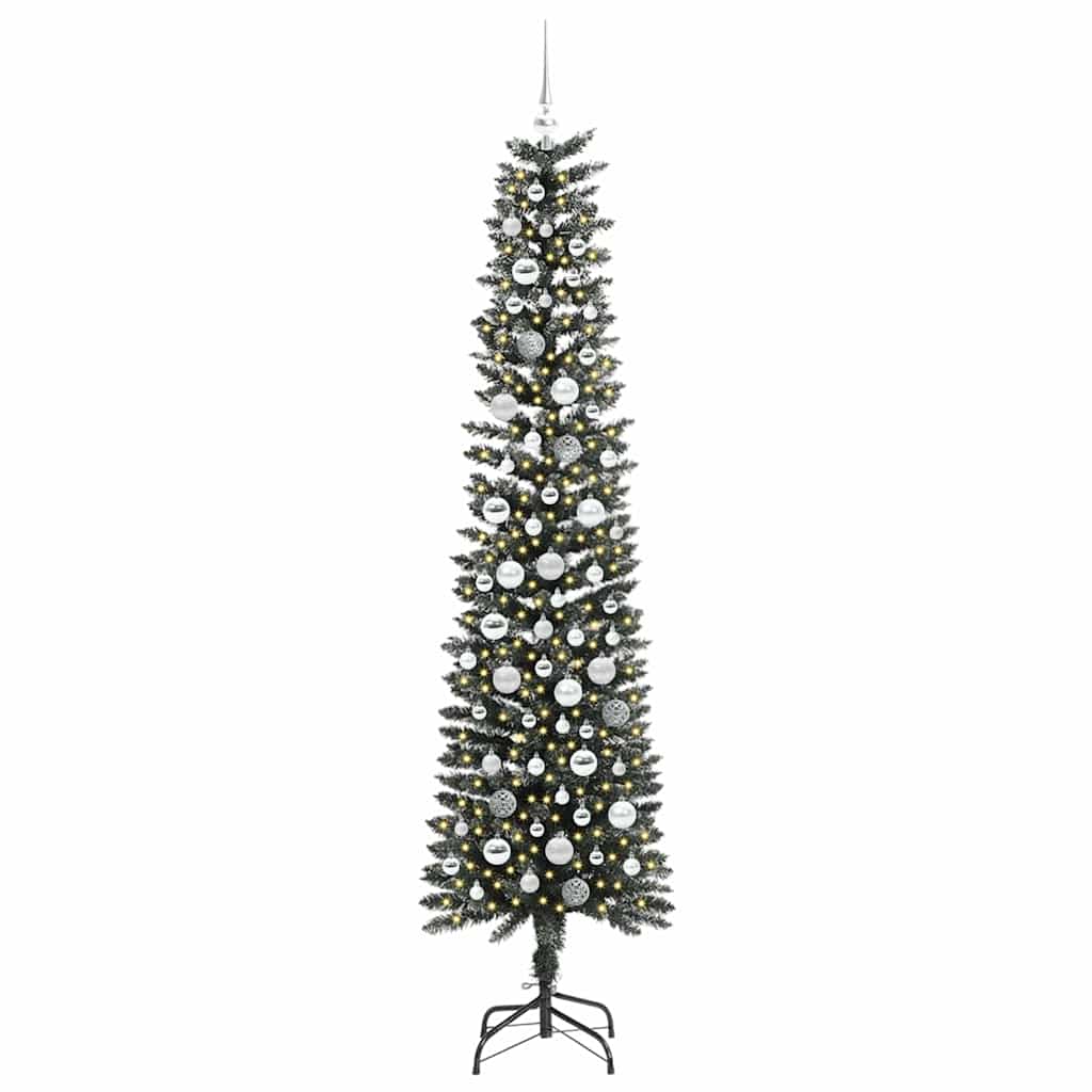 VidaXL künstlicher Weihnachtsbaum mit 300 LEDs grün, 210 cm PVC und Kunststoff und Stahl