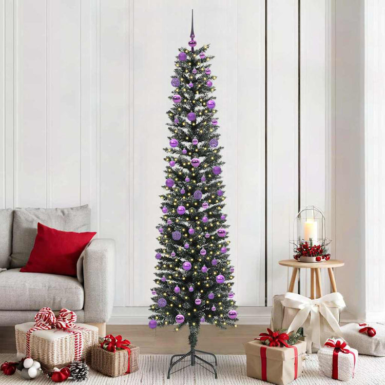 VidaXL künstlicher Weihnachtsbaum mit 300 LEDs grün, 210 cm PVC und Kunststoff und Stahl