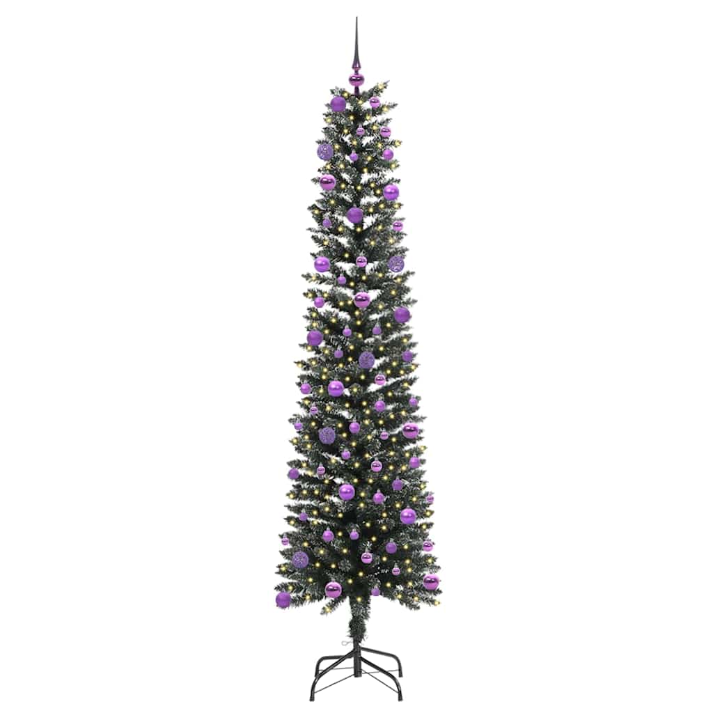 VidaXL künstlicher Weihnachtsbaum mit 300 LEDs grün, 210 cm PVC und Kunststoff und Stahl