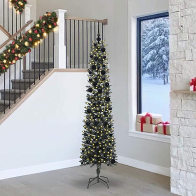 Vidaxx künstlicher Weihnachtsbaum mit 300 LEDs grün, 240 cm PVC und Kunststoff und Stahl