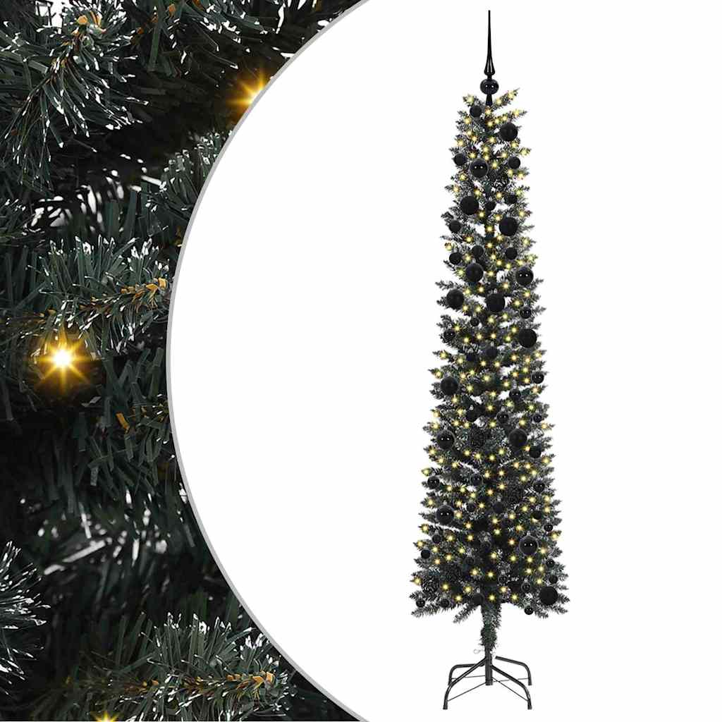 Vidaxx künstlicher Weihnachtsbaum mit 300 LEDs grün, 240 cm PVC und Kunststoff und Stahl