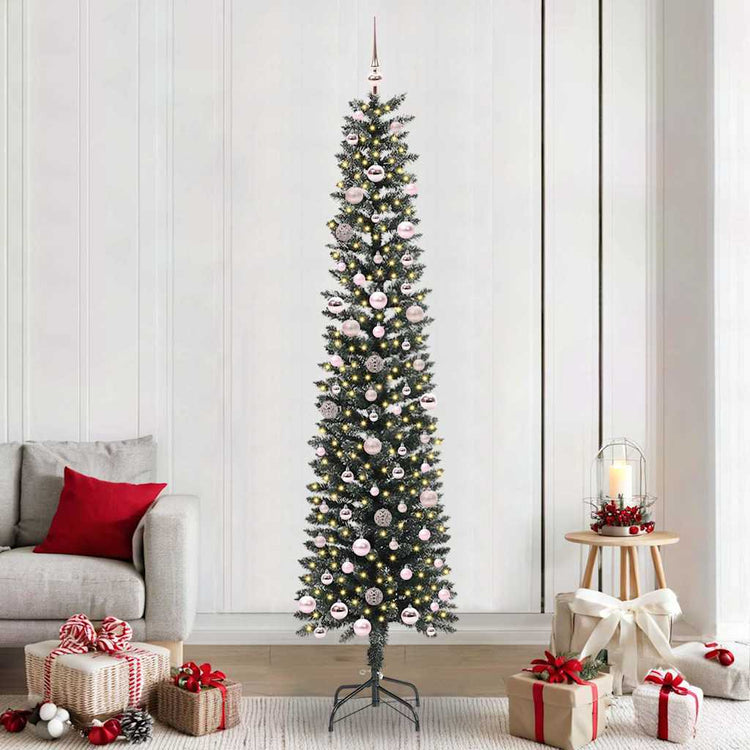 Vidaxx künstlicher Weihnachtsbaum mit 300 LEDs grün, 240 cm PVC und Kunststoff und Stahl