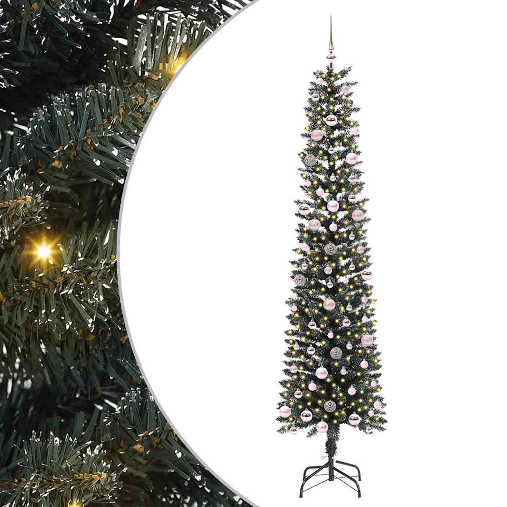 Vidaxx künstlicher Weihnachtsbaum mit 300 LEDs grün, 240 cm PVC und Kunststoff und Stahl