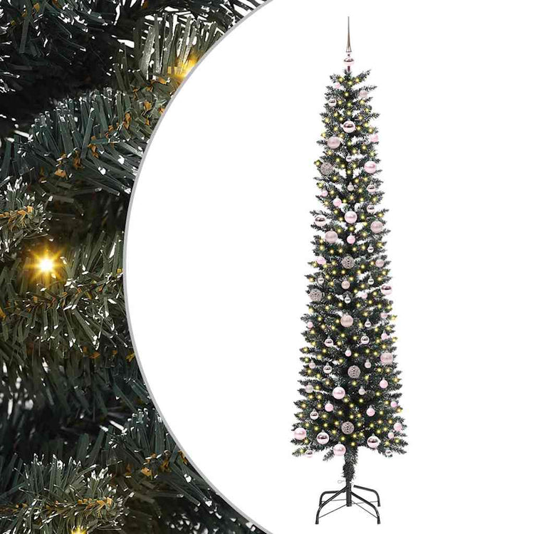 Vidaxx künstlicher Weihnachtsbaum mit 300 LEDs grün, 240 cm PVC und Kunststoff und Stahl
