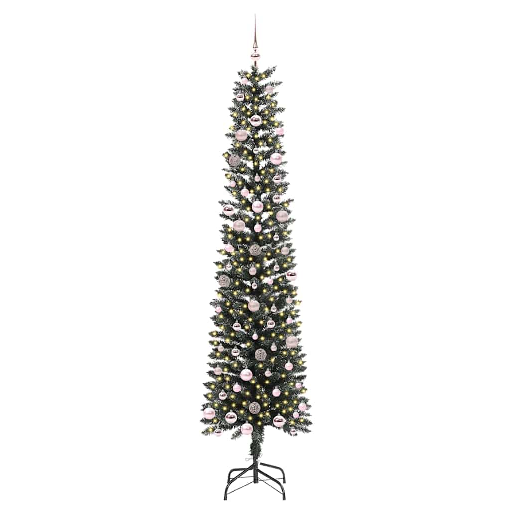 Vidaxx künstlicher Weihnachtsbaum mit 300 LEDs grün, 240 cm PVC und Kunststoff und Stahl