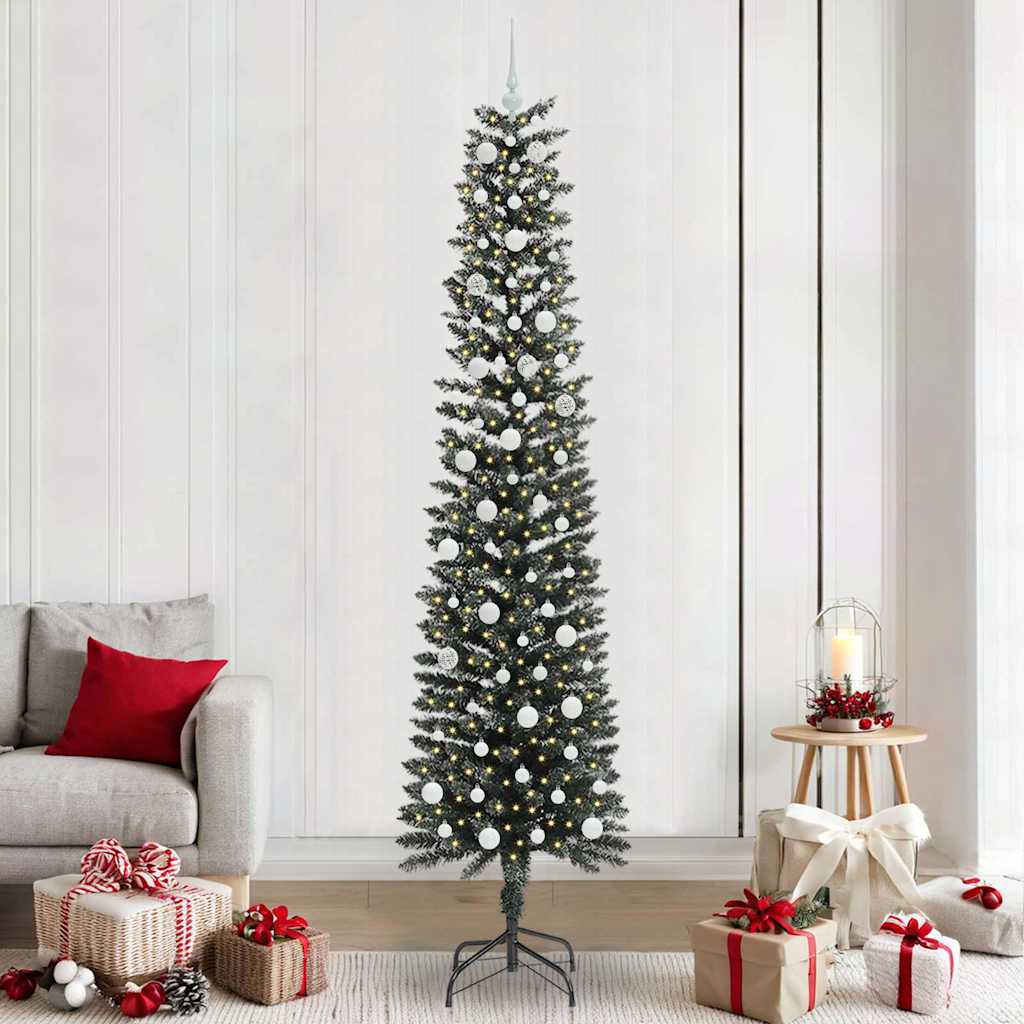 Vidaxx künstlicher Weihnachtsbaum mit 300 LEDs grün, 240 cm PVC und Kunststoff und Stahl