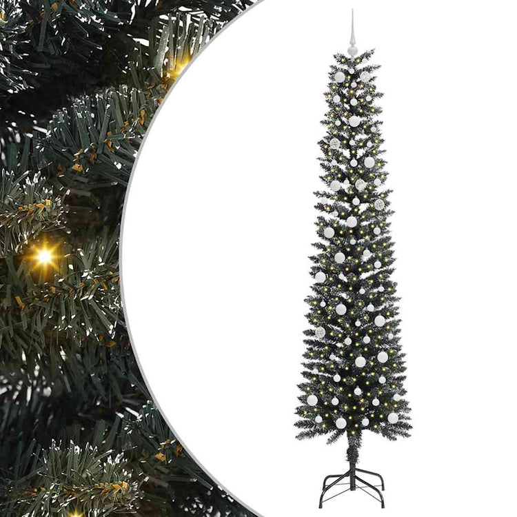 Vidaxx künstlicher Weihnachtsbaum mit 300 LEDs grün, 240 cm PVC und Kunststoff und Stahl