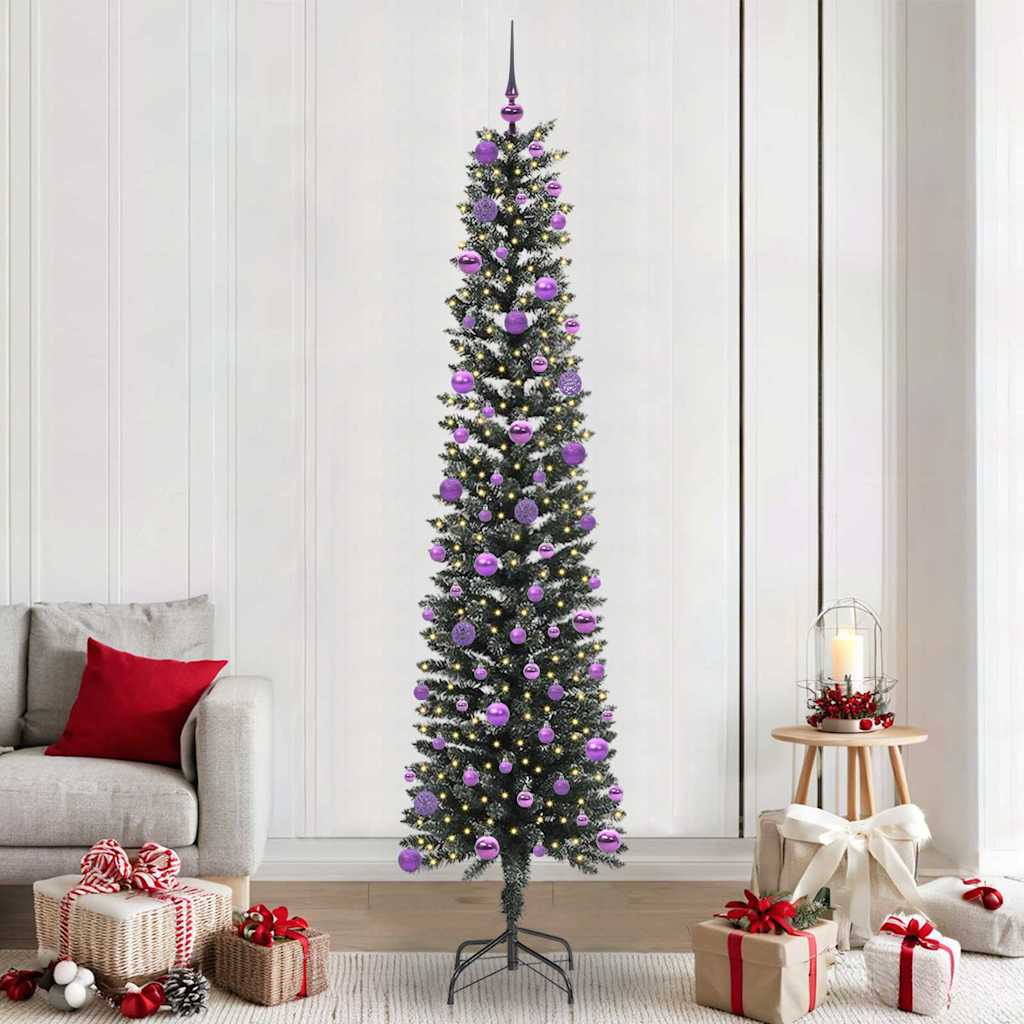 Vidaxx künstlicher Weihnachtsbaum mit 300 LEDs grün, 240 cm PVC und Kunststoff und Stahl
