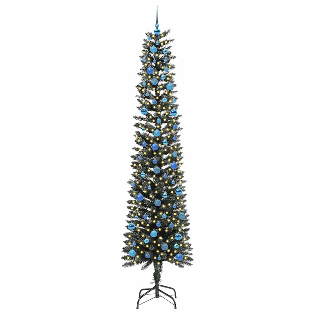 Vidaxx künstlicher Weihnachtsbaum mit 300 LEDs grün, 240 cm PVC und Kunststoff und Stahl
