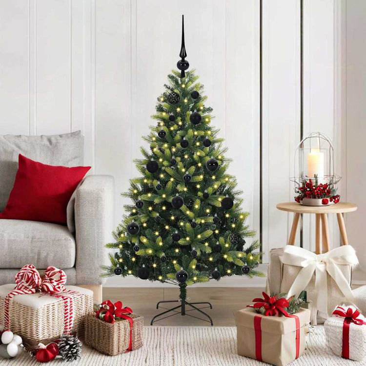 VidaXL künstlicher Weihnachtsbaum mit Scharnier 150 LEDs grün 120 cm PVC und PE