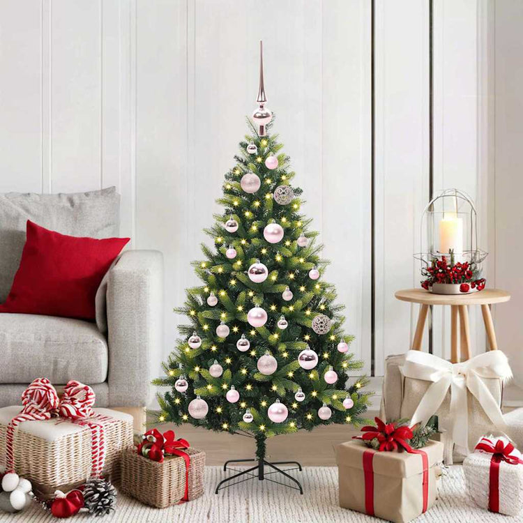 VidaXL künstlicher Weihnachtsbaum mit Scharnier 150 LEDs grün 120 cm PVC und PE