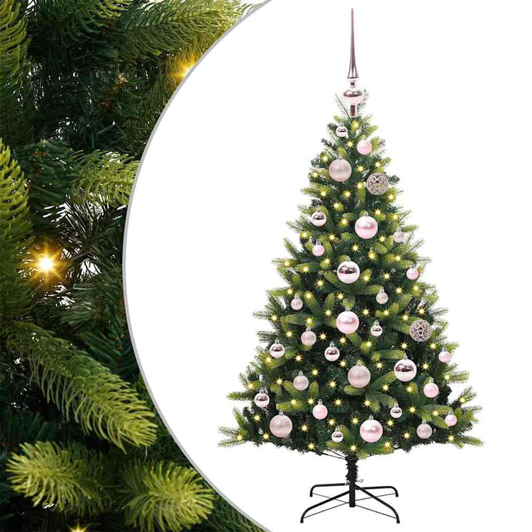 VidaXL künstlicher Weihnachtsbaum mit Scharnier 150 LEDs grün 120 cm PVC und PE