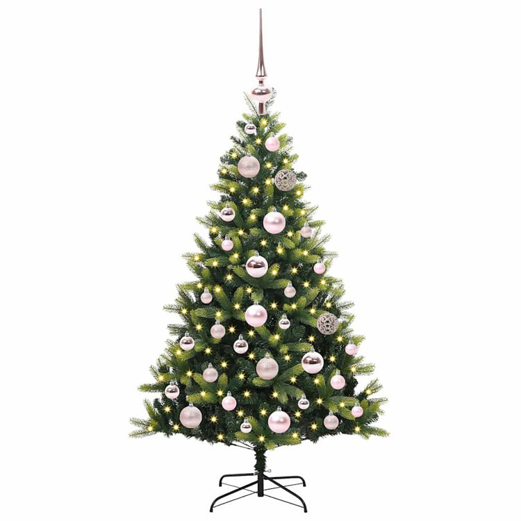 VidaXL künstlicher Weihnachtsbaum mit Scharnier 150 LEDs grün 120 cm PVC und PE