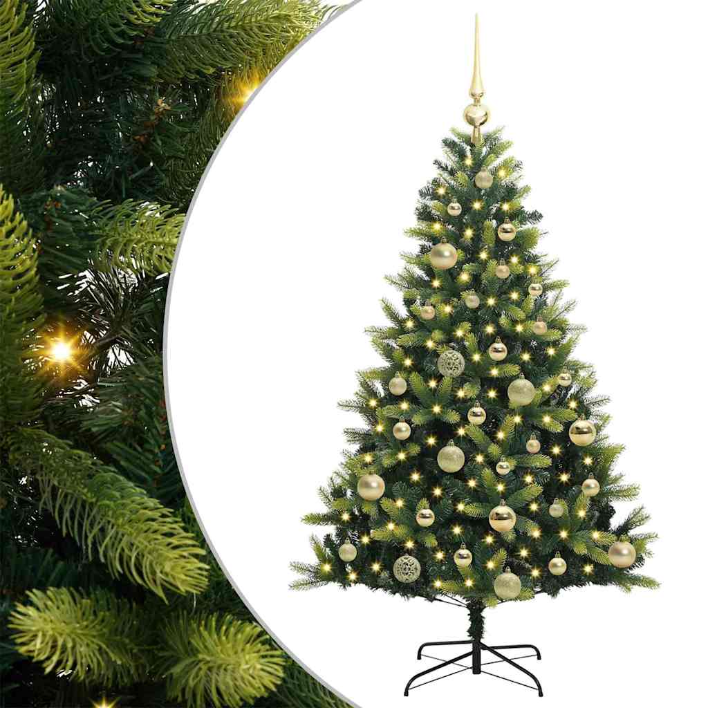 VidaXL künstlicher Weihnachtsbaum mit Scharnier 150 LEDs grün 120 cm PVC und PE